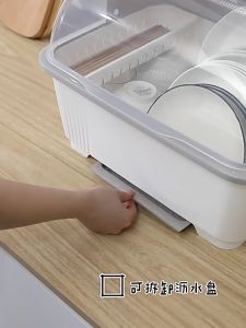 ฝาปิด ชั้นวางจานพลาสติก ที่เก็บจาน กันฝุ่นละออง กันแมลง