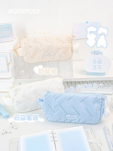 Rosyposy Mềm Cloud Thiết Kế Hộp Đựng Bút Chì Dung Tích Lớn Cotton Vải Bông Chất Liệu Vải Giá Trị Thẩm Mỹ Cao Túi Văn Phòng Phẩm Mẫu 2024 Mới