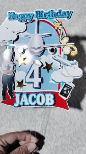 Customized/Personalized PILOT THEME 3D Cake Topper