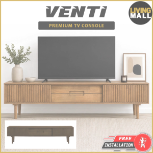 Living Mall VENTI TV Console Cabinet Made with Solid Wood with Drawers & Compartment - 2 Colours