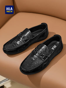 HLA | High-end Genuine Leather Mens Loafers Soft Bottom Slip On Casual Shoes