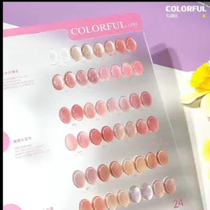 【พร้อมส่ง】 Colorful girl 24สี สีเจลแคทอายเนื้อซาติน สีเจลแฟลช เจลกากเพชรสีผิวธรรมชาติ สีเลเซอร์กากเพชรแฟลช (Colorful girl) สีเจลแคทอาย/ สีลูกแก้ว แถมชาร์ทอะคริลิคสำเร็จรูป
