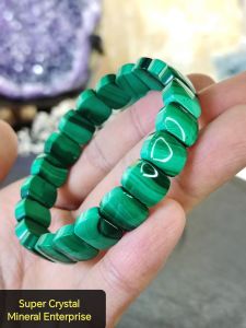 Natural South Africa High Grade Malachite Crystal Rectangular Beads Bracelet MLT14 #CrystalBracelet