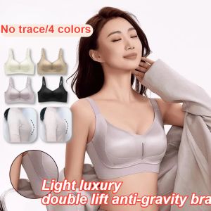 Light Luxury Double Lift Nonmarking Underwear Upper Support Massage Adjustable Bra Lingerie Set