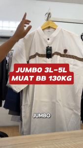 JUMBO Kurta Etnik Lengan Pendek Kemeja Hem Baju Taqwa Big Size Melleonlain