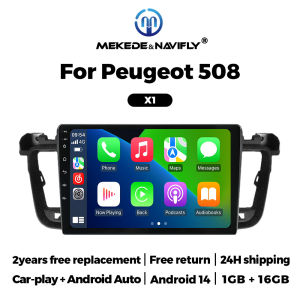 Wireless Carplay Auto Android 14 Car Radio Stereo for Peugeot 508 2011-2018 GPS Navi 2 Din Autoradio Head Unit Multimedia Player