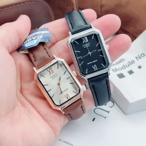 CA นาฬิกาผู้หญิง รุ่น V009D ทรงยอดฮิต สี่เหลี่ยม ระบบควอตซ์ สายนาฬิกา หนัง PU ขนาด 24 มม แถมกล่องคาสิโอฟรี