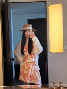 Váy Ngắn Xếp Ly Hoa Phong Cách Mỹ Cho Nữ Mùa Hè Mới Đa Năng Thường Ngày in Họa Tiết Váy Ngắn Chữ a Cạp Cao Không Có Thương Hiệu