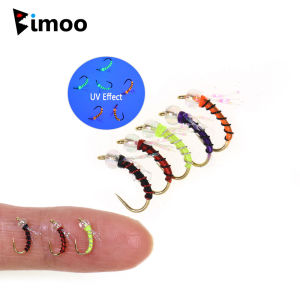 10pcs #16 Barbless Artificial Glass Bead Zebra Midge Nymph Fly Caddis Pupa Larve Emerger Wet Fly Trout Grayling Fishing Lures