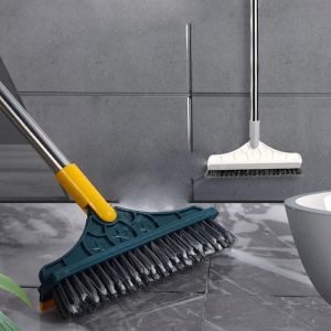 Long Handle Household Bathroom Floor Cleaning Brush - Tile & Grout Cleaner with Seam Brush for Toilet Shower and Wall Washing