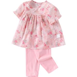 Hamqi | New Floral Short Sleeve Top and 7/8 Pants Two-piece Set