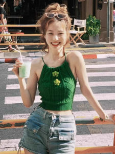 SHUQINGLAI | Áo Camisole Knit Dây Ngắn Phù Hợp Mùa Hè