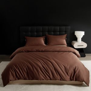 3pcs Duvet Cover Set 100% Lyocell Bedding Ultra Soft Breathable Modern Coffee Quilte Cover+Pillowcase King Size Drop Shipping