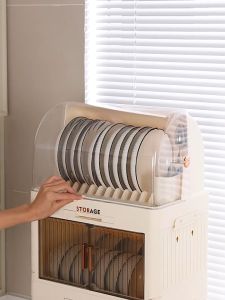 Goody Dish Rack With Cover Dust-proof Insect-proof Dish Drain Rack Kitchen Storage Organizer Multi-functional Plastic Cutlery Rack