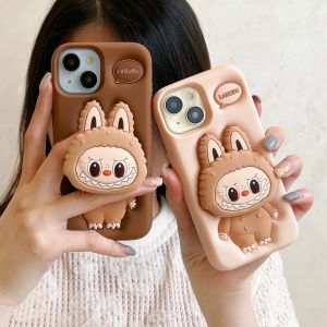 [Nóng] Giá đỡ kính thiên văn sáng tạo vỏ điện thoại silicon lỏng hình labubu có vòng đeo tay cho iPhone 7 8 x XS XR 11 12 13 14 15 16 Series