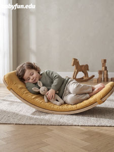 babyfun.edu | Curved Home Balance Board Sensory Training Soft Padded Ins Style