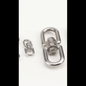 ZEO Stainless Steel Swivel Double Loops Hook Connector Two Ended Ring Link M4 M5 M6 M8