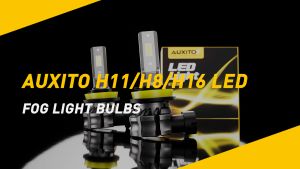AUXITO 2PCS H11/H8/H16 LED Fog Light Bulbs 6000 Lumens 3000K Amber Yellow 300% Brightness CSP LED Chips Fog Lamps Replacement for Cars