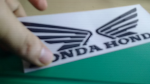 Bộ 2 tem logo cánh én HONDA 3D nổi tem trang trí - Đen