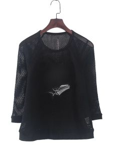 ชุดเสื้อยืดผู้หญิงเซ็กซี่สีดำ 2 ชิ้น ปักลาย วัสดุอื่นๆ 100% ฤดูใบไม้ผลิ 2021 แบรนด์อื่นๆ ชุดเสื้อผ้าทำงาน