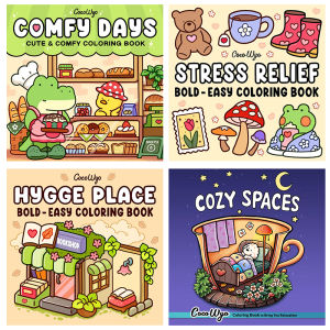 MaxgePC สมุดระบายสี DIY สุดสร้างสรรค์สมุดกราฟฟิตีสำหรับเด็กลายการ์ตูนตลกสมุดระบายสีน่ารักสมุดวาดรูปเพื่อการผ่อนคลายสำหรับผู้ใหญ่