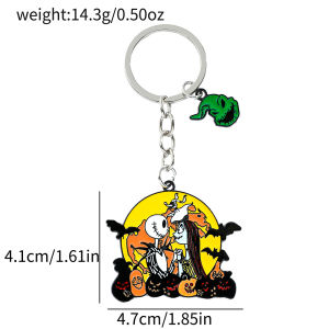 Bandai | The Nightmare Before Christmas Keychain Sally Jack Skellington Halloween Keyrings Car Key Holder for Couple Gifts