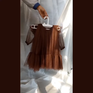 Baju Anak Warna Coklat Mahogany Viral Tren 2025 Dress Coklat Tanah Mahogani Anak Perempuan Elegan Mewah Gaun Pesta Ulang Tahun 5 6 Tahun Warna Dark Choco KAP154 KAP155