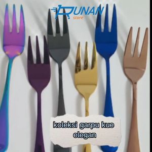Garpu Kue Kecil Rainbow Hotel Cake Fork Stainless Garpu Dessert Kecil