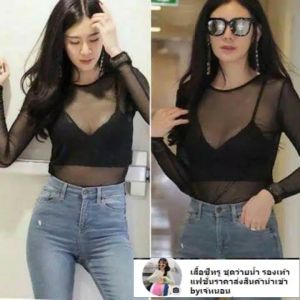 บอดี้สูทคอเต่า บอดี้สูทซีทรู บอดี้สูทเซกซี่สีดำ220 สีดำ ไซค์ M อก32-34 L 35-38