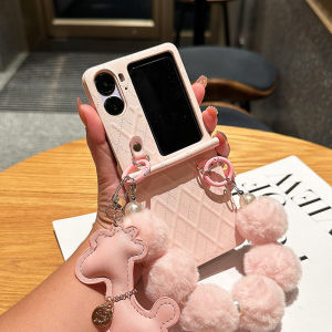 Oppo Find N3 Flip Female Version Foldable Screen Phone Case with Handheld Chain Ultra-Thin Full Cover Anti-Fall Protective Shell