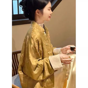 DANTING | Autumnal Elegant Yellow Chinese Style Jacket Women