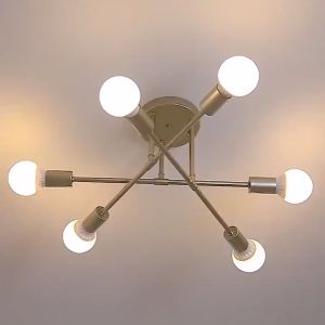 stok lokal 8 Led E27 Lampu Gantung LED Nordic Modern Minimalis Lampu Gantung Sederhana Lampu Langit-langit Gaya Ruang Tamu