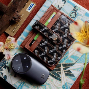 Ultra-Thin Leather Card Holder Wallet for Men And Women Small Size Document Holder PU Material Geometric Pattern Chinese Made