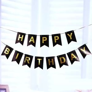 Banner Segilima Tulisan Happy Birthday Banner Selamat Ulang Tahun Segi 5 ukuran 11.5x16cm