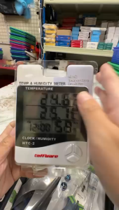 Alat Ukur Suhu Kelembapan HTC 2 Temperatur Humidity Clock Hygrometer Thermometer Digital HTC2