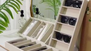 Glasses Box - Multi-Patterned Fabric Eyewear Jewelry Storage Box - Sunglasses Display Stand