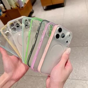 Matte Transparent Case for iPhone 17 Air 16 E 15 14 13 12 11 Pro Max Plus 2in1 Candy Color Bumper Shockproof Soft TPU Back Cover