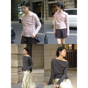 Áo Len Dệt Kim Cổ Tròn Kiểu Pháp Cổ Điển Cho Nữ Mùa Thu Đông Thường Ngày Màu Trơn Dài Tay Áo Lông Cừu Kiểu Nhật Bản