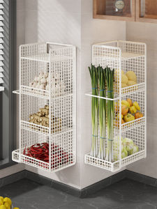 WUBUWEI | Wall Mounted No Drill Vegetable and Spice Organizer