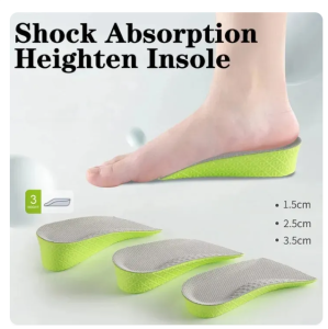 1 pair of 1.5/2.5/3.5cm heightened insoles memory foam semi-insoles heel mens and womens sweat-absorbent non-slip breathable sports insoles U-shaped invisible booster pads heel pads