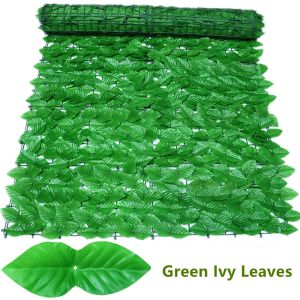 Artificial Privacy Fence Screen Faux Ivy Leaf Hedges 200/100cm Long Leaf Fence Panels Indoor Outdoor Garden Deck Balcony Screen