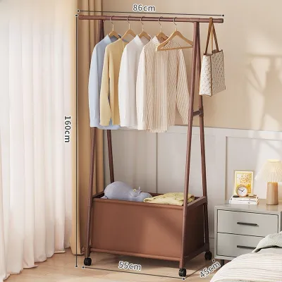 Bedroom Multi-Functional Stand-On Storage Rack Indoor Hanging Clothes Drying Rack Home Use Iron Clothes Hanger Rack Nordic Style