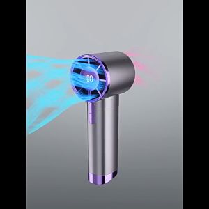 พัดลมมือถือ ลมแรง พัดลมUSB ขนาดพกพา สามารถปรับความเร็วได้ถึง100ระดับ พร้อมจอแสดงผลLED แถมเชือกคล้อง