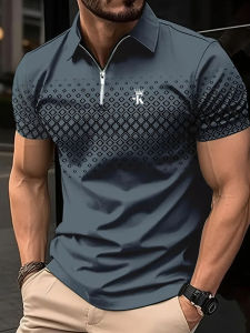 Business Mens Golf Polo Short Sleeve Polo Shirt Outdoor Casual Daily Streetwear Summer 3D Print Micro-elastic Polyester
