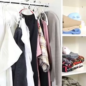 ไม้แขวนเสื้อ 2 สี ที่หนีบกางเกง มีไม้หนีบผ้า 6in1 ช่วยประหยัดพื้นที่ รับน้ำหนักได้เยอะ