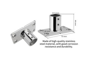 90° Boat 316 Stainless Steel 22/25/30/32mm Handrail Fittings Stanchion Rectangular Base Tube Pipe Base Marine Fitting