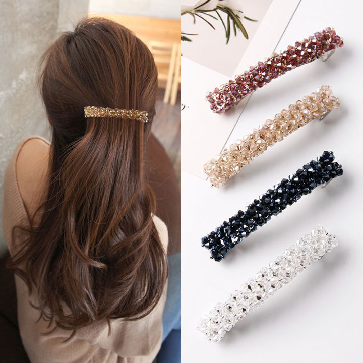 【PrettySet】Fashion Colors Korean Crystal Pearl Hair Clips