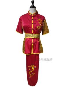 Embroidered Adult Martial Arts Performance Clothing Childrens Male Female Tai Chi Show Team Competition Training Suit