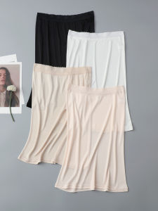 Elegant Simple Silk Anti-Light Semi-Body Skirt Comfortable Lace Trim High Elasticity Not Tight  Silk under Skirt