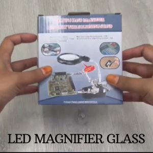 LED Soldering Iron Gun Holder Stand Welding Magnifier Glass with Helping Clamp Clip Third Hand Helping Desktop Repair Tool